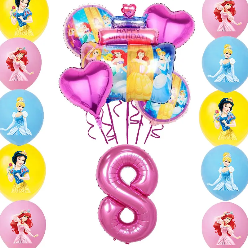 thumbnail image 1 of Decoración de cumpleaños de princesas de Disney, vajilla, vasos de papel, platos, globos, mantel, telón de fondo, pancarta, suministros para fiestas para bebés y niños, 1 of 5