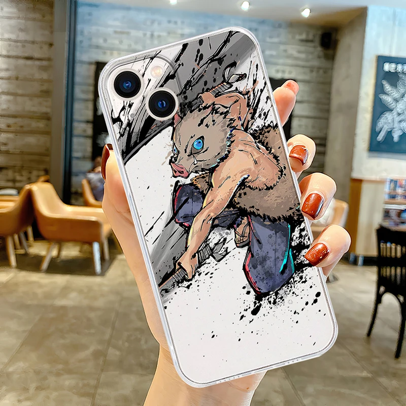 leather phone wallet Demon Slayer Phone Case For iPhone 11 12 13 Pro MAX 6 6S 7 8 Plus XS 12 13 Mini X XR SE 2020 Couple Soft Clear Anime Cartoon wallet phone case Cases & Covers