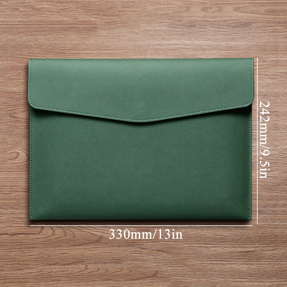 A4 File Pocket Dustproof Documents Pouch Business PU Leather File Bag Large Capacity Folder School Office Stationery