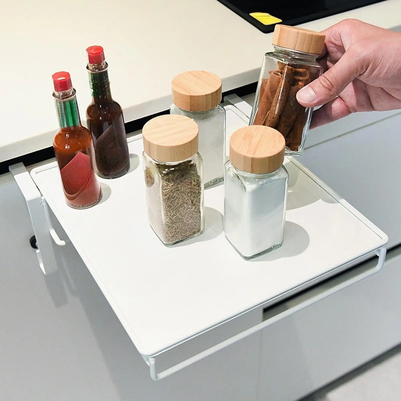 Kitchen Cabinet Door Organizer Accessories Multifunction Foldable White Rack Countertop Shelf for Balcony Pantry Home Bathroom Kitchen Cabinet Door Organizer Accessories Multifunction Foldable White Rack Countertop Shelf for Balcony Pantry Home Bathroom