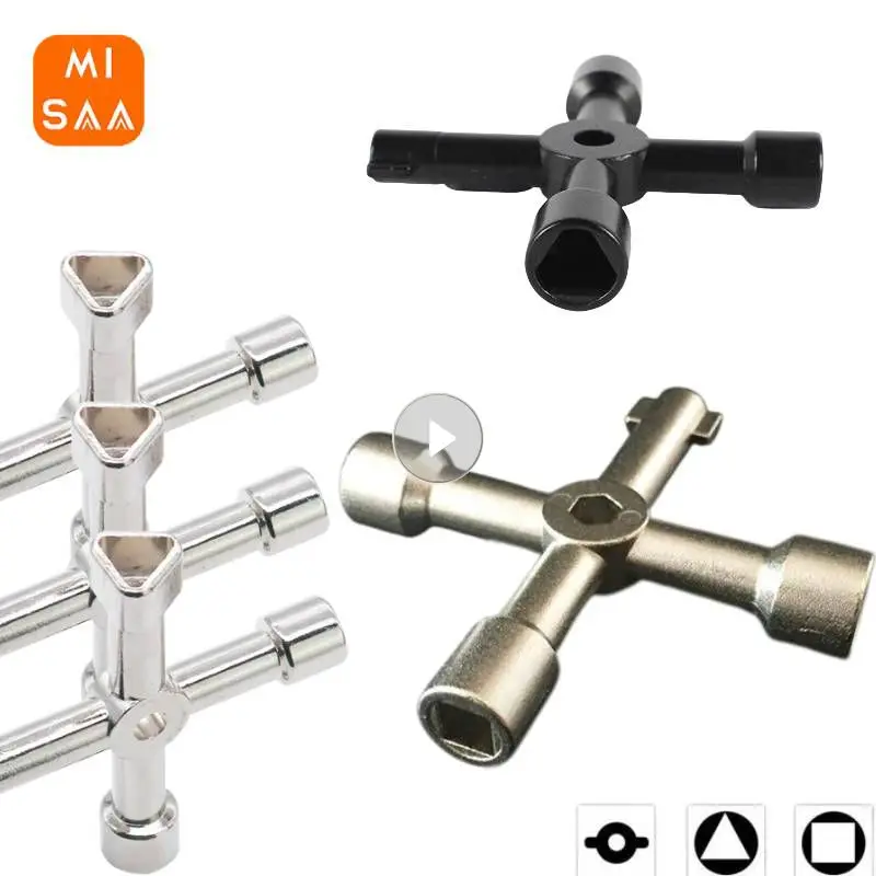 Llave Multifunción De 4 Puntas – Para Contadores De Agua, Ascensores Y Paneles Eléctricos, Herramienta Triangular Universal, Color Azul