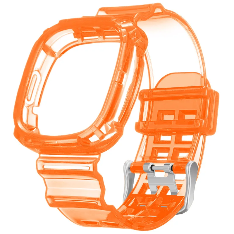 Rugged Adjustable TPU Clear Protective Watchband Case
