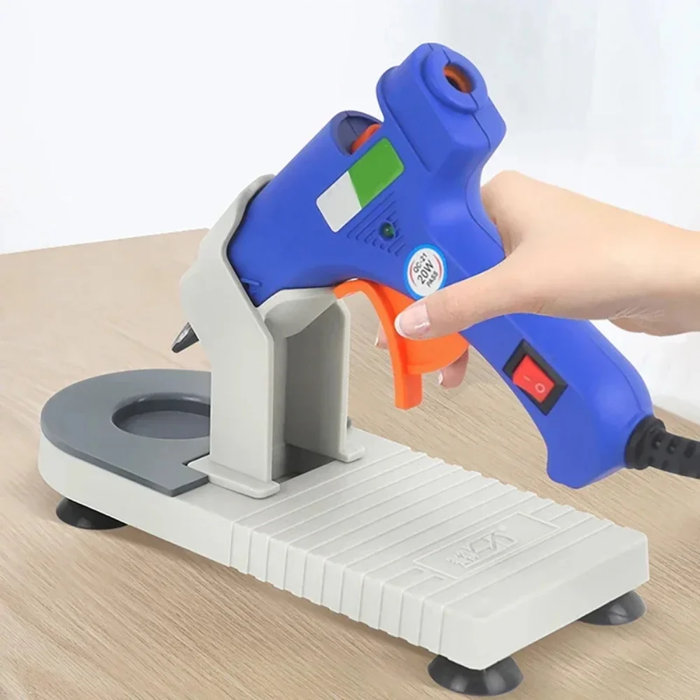Universal Mini Hot Glue Gun Base Holder with Anti Stick Silicone Mat, Suction Cups Stand, Glue Gun Stand for most Mini Glue Gun 4