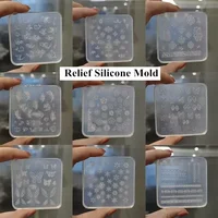 1pc Relief Snowflake Sweater 3D Acrylic Mold  Silicone  Nail Art Decorations  Nails DIY Wing Nail Art Templates Rose Nails  Mold 1