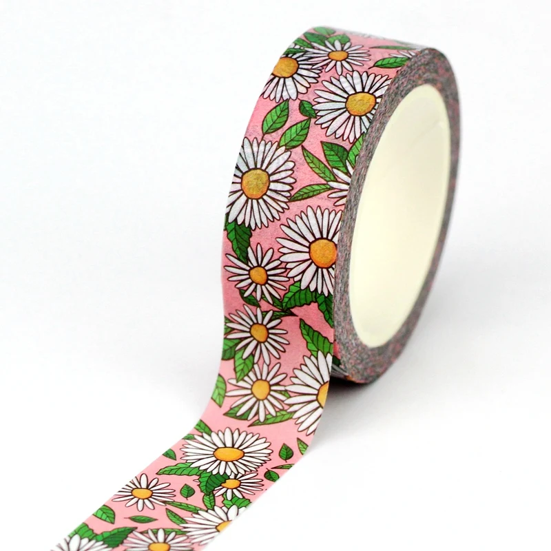 2024 NEW 1PC 10M Decorative Blooming Floral Leaves Washi Tape Set for Scrapbooking Journaling Masking Tape Cute Stationery 3
