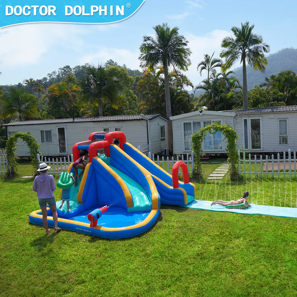 

Doctor Dolphin hot selling new combo happy children play water slide set bouncy house inflatable bouncing castle
