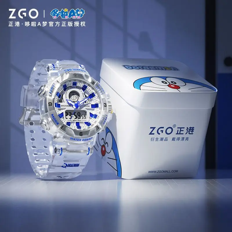 

ZGO Pokemon Series Doraemon Children's Watches Multifunctional Black Technology Glow Electronic Watch Toys Gifts Kids