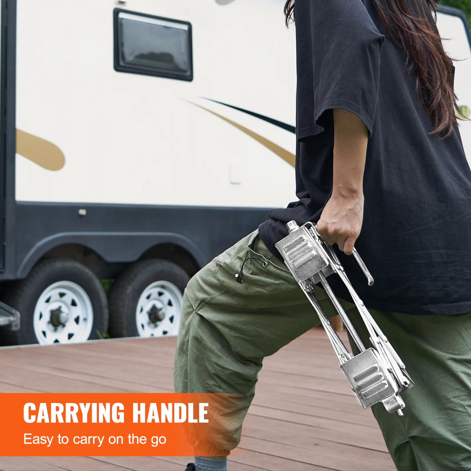 VEVOR Camper Wheel Chock Stabilizer, X-shaped RV Stabilizer Wheel Chock Fit for 1.5" to 10" Tire Space 2 Sets of Chocks