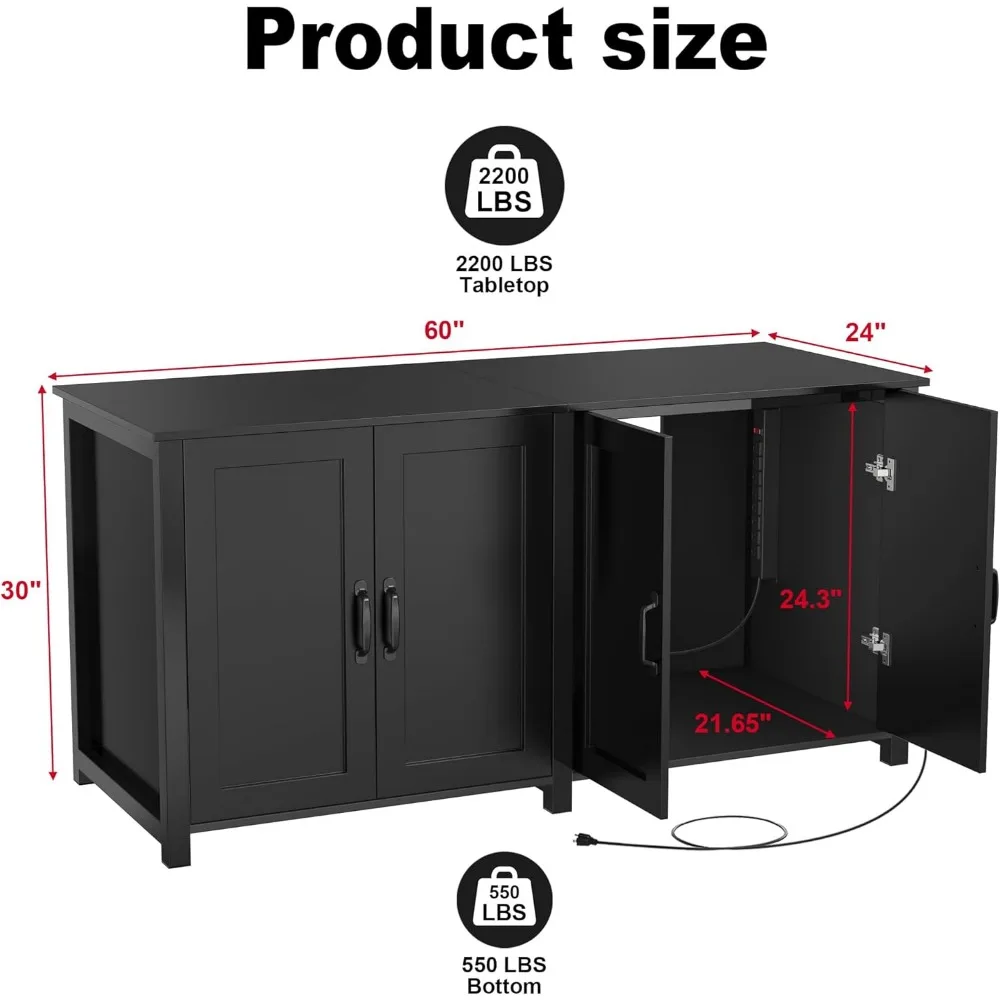 100-150 Gallon Fish Tank Stand, 120 Gallon Tank Stand with 60"*24" Tabletop Fits Volumns Aquariums,2200LBS Capacity Heavy Duty
