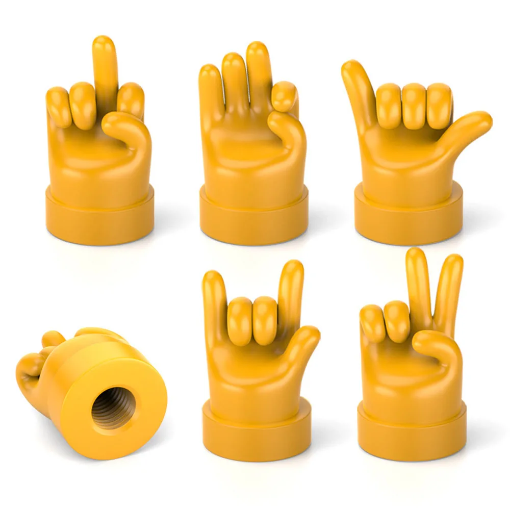 제스처 타이어 밸브 스템 캡 커버, 재미있는 타이어 에어 캡, 자동차, 트럭, SUV, 오토바이, 자전거용 범용