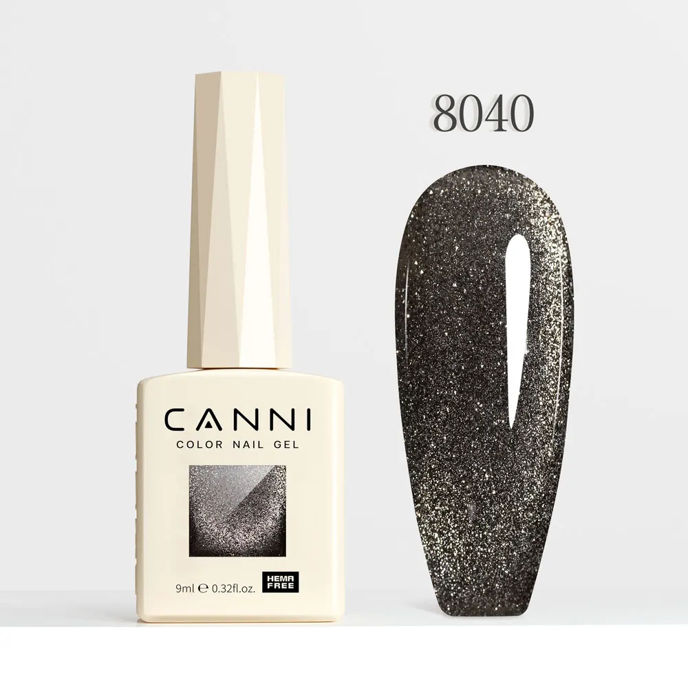 CANNI Super Glossy Glitter Cat Eye Nail Gel Polish - Hema Free Diamond Top Coat, Semi-Permanent UV LED Varnish