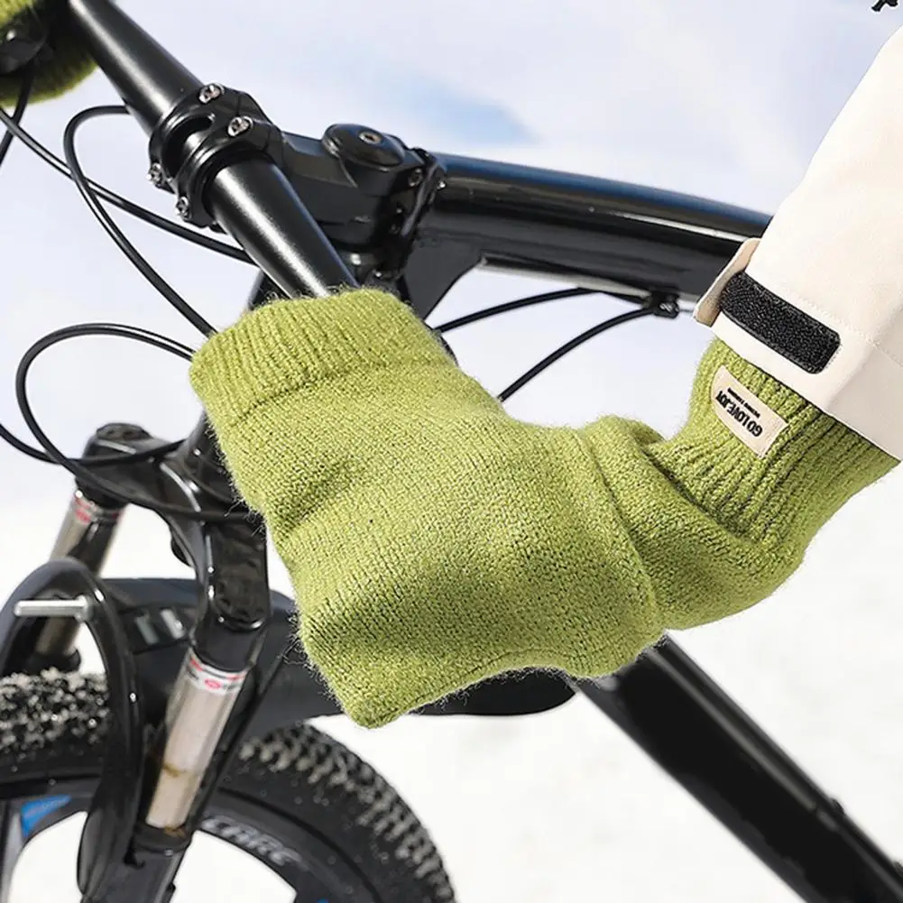 

Bike Handlebar Mittens 1 Pair Portable Thick Fabric Unisex Thermal Motorcycle Handlebar Muffs for Cycling