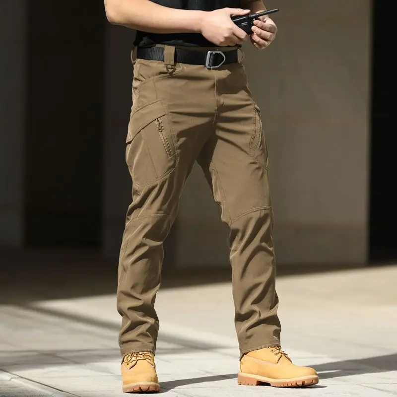 Mens Climbing Pants Outdoor Men's Elastic Fabric Casual Multi Pocket Work Clothes