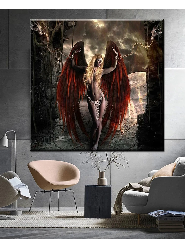 Diamond Art Infernal Queen Angel 5D Full Drill Diamond Painting Picture Devil Elf Cross Stitch Kits Rhinestone Crafts Home Decor