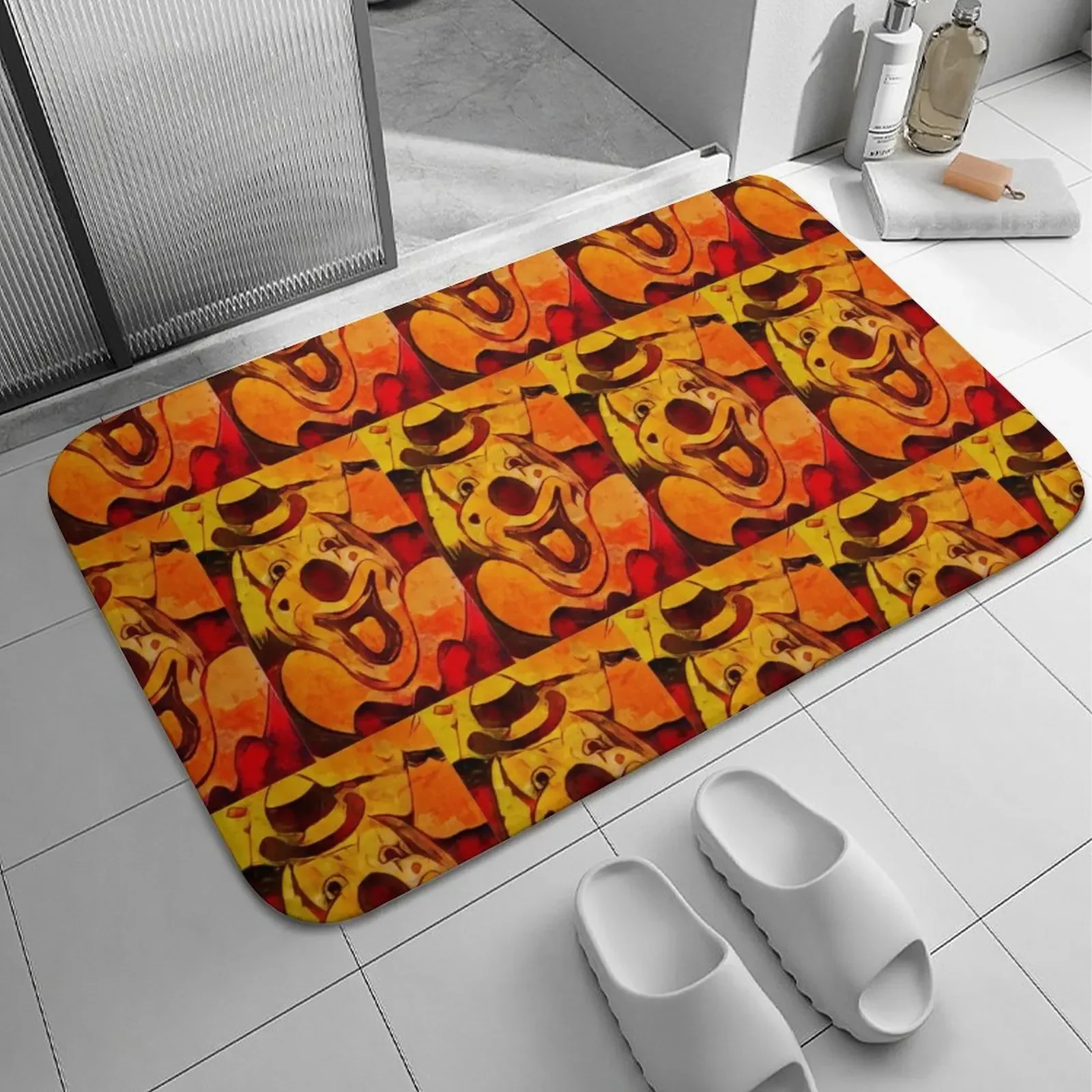 Orange Clown carpet Polyester carpet non-slip floor mat, doormat, bedroom, kitchen, bathroom decoration