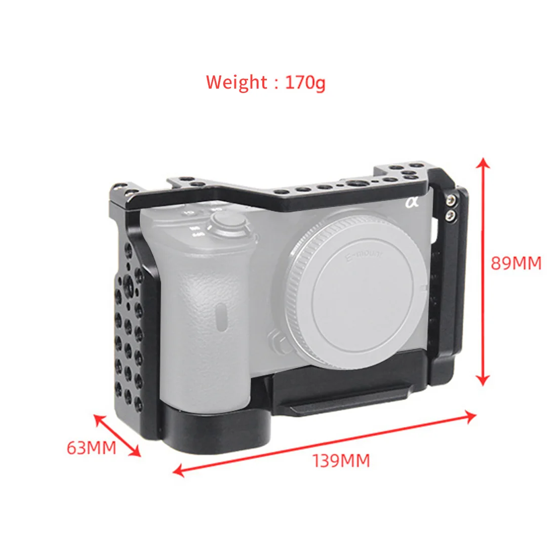 Hersmay A6500/A6400/A6300 Camera Cage Video Stabilizer With Top Handle For Sony