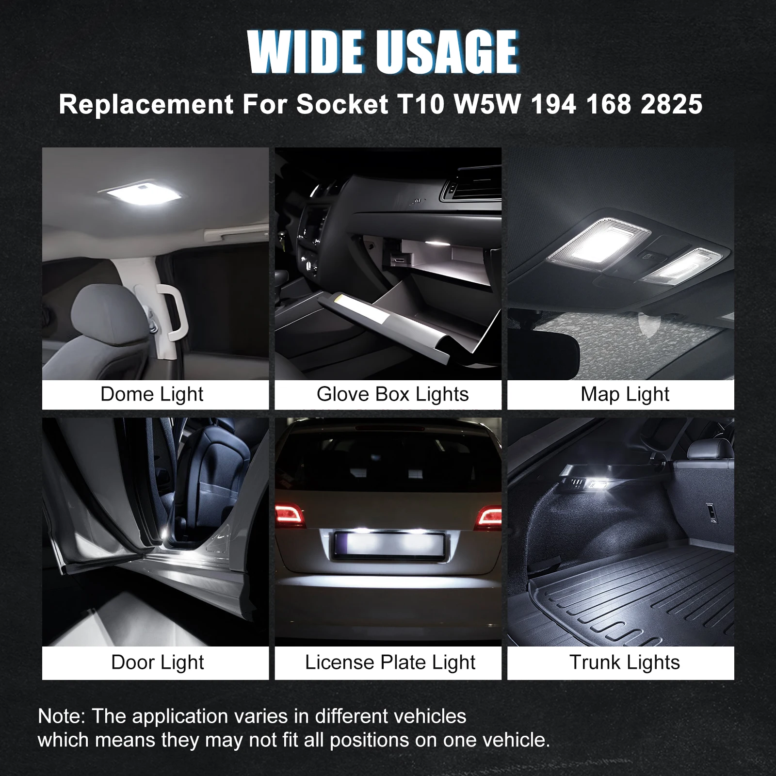 Bevinsee ڵ ׸  ؼ 194 168 ڵ   ,  ֵ, 6-SMD LED  3030, T10 W5W, 6500K, 2 