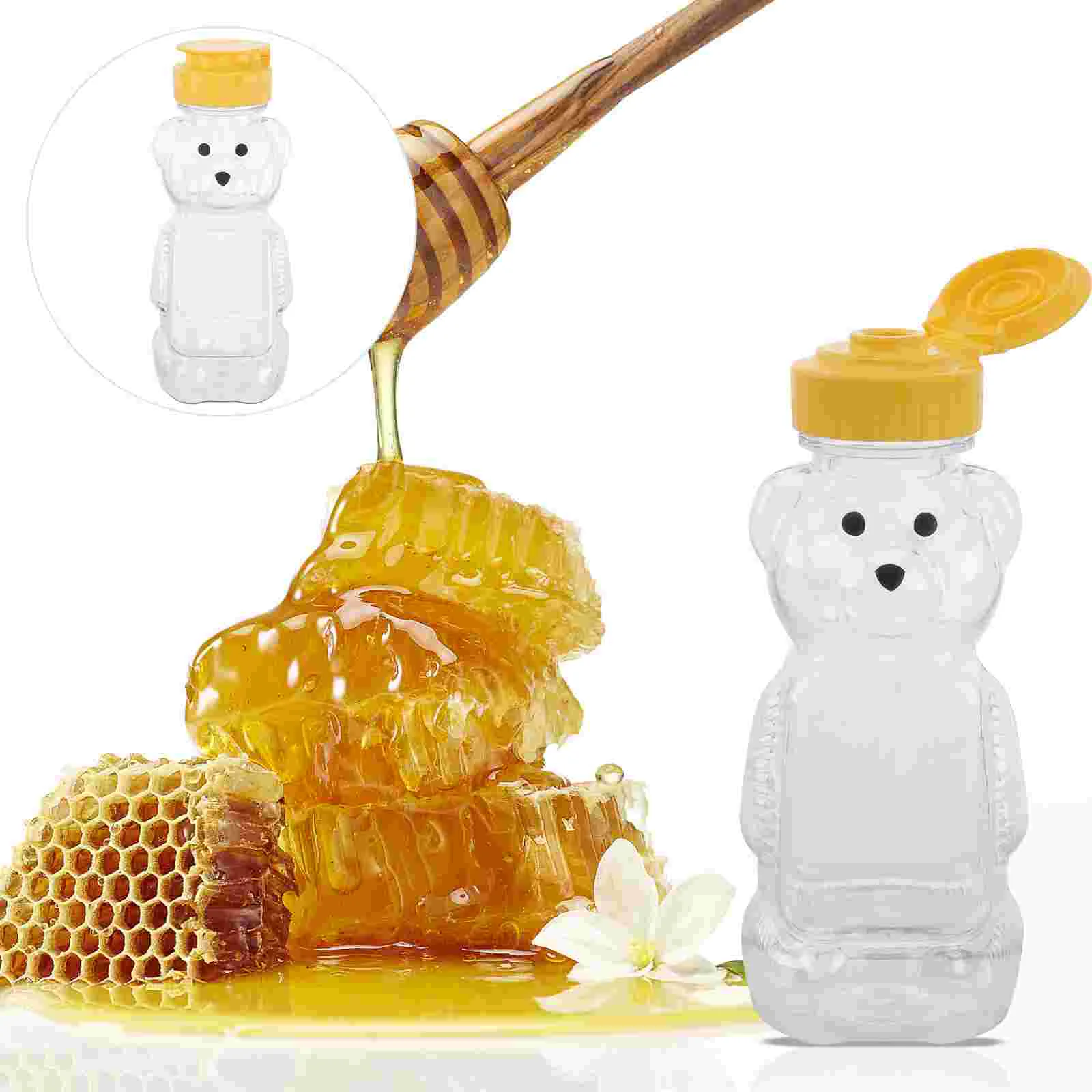 12Pcs plastic condiment dispenser bear honey bottle For condiment dispenser sauce containers reusable squeeze kitchen dining bar plastic condiment dispenser