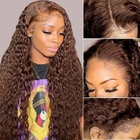 13x4 vague profonde chocolat brun perruques de cheveux humains sans colle 13x6 Hd dentelle frontale perruque pré plumée vietnamien cheveux humains bouclés perruques 4