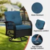 3 Pieces Patio Furniture Set, Outdoor Wicker Patio Chairs with Thick Cushions and Glass Coffee Table, Modern Conversation Set 5