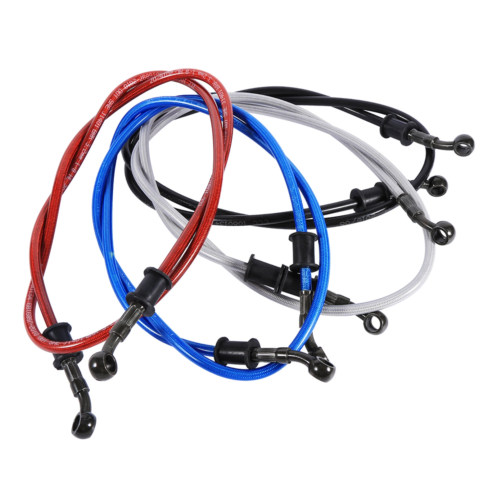 Motorcycle Brake Oil Hose 50cm-120cm Motorcycle Braided Steel Brake Oil Hose Line Pipe Colorful Brake Line Pipe Oil Hose