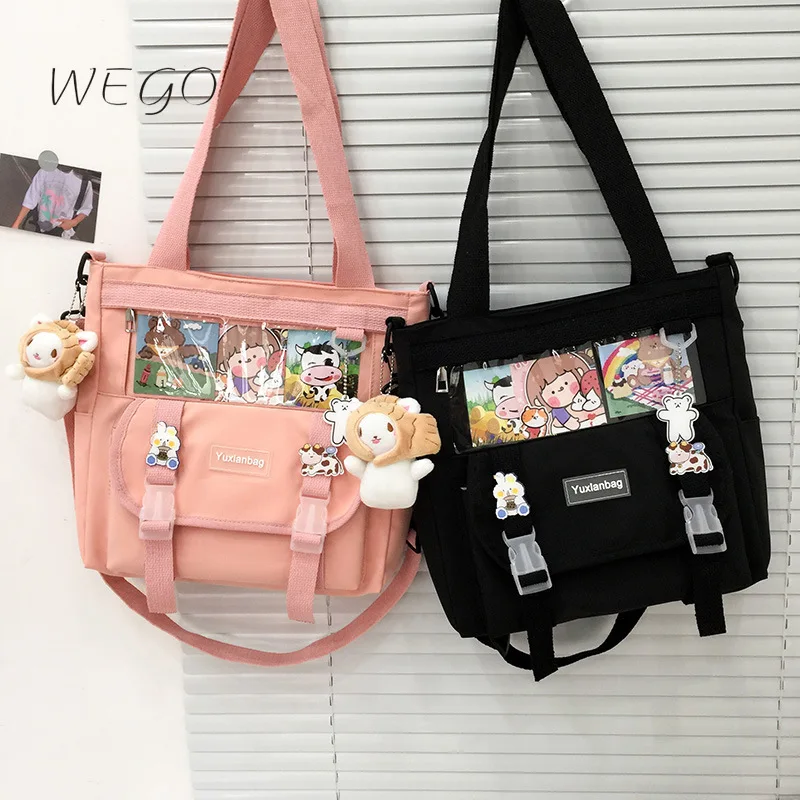 Messenger Bags High School Double Shoulder Bag School Transparent Messenger Bag Shoulder