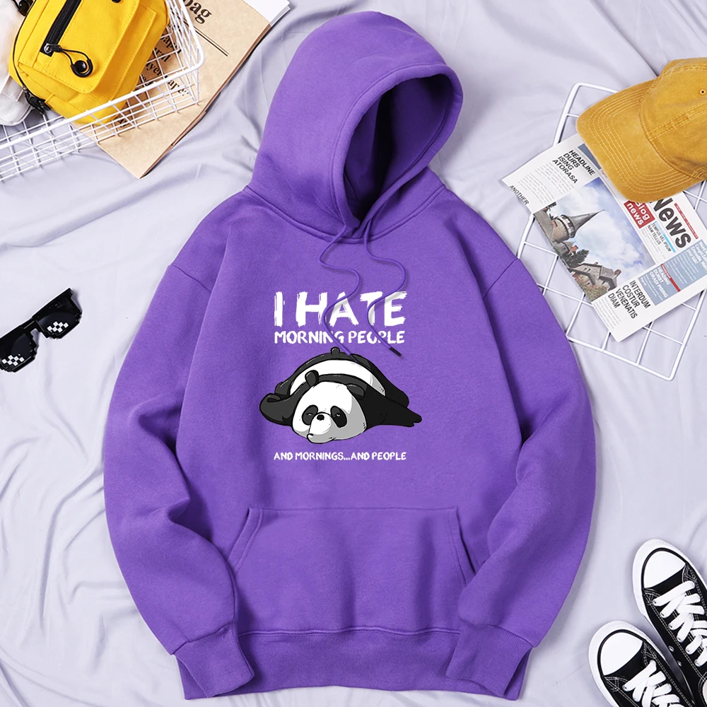

Lazy Panda I Hate Morning People Men Tops Outdoor Quality Hooded Breathable Graphics Tracksuit Basic Oversized Men Clothing