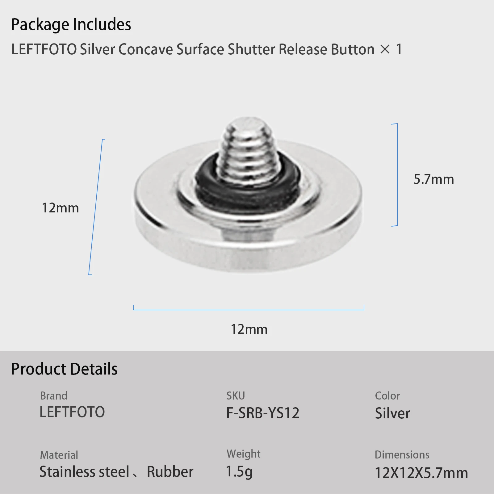 Exquisite Metal Concave Shutter Release Button for Fujifilm X100VI X100V X-T5 X-T4 X-T3 X-T30 X- X-T20 X-PRO3 X-E4 X-E3 Silver