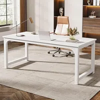 White Desk, Large Computer Office Desk Workstation, Modern Simple Style Laptop Desk Study Writing Table Business Furniture