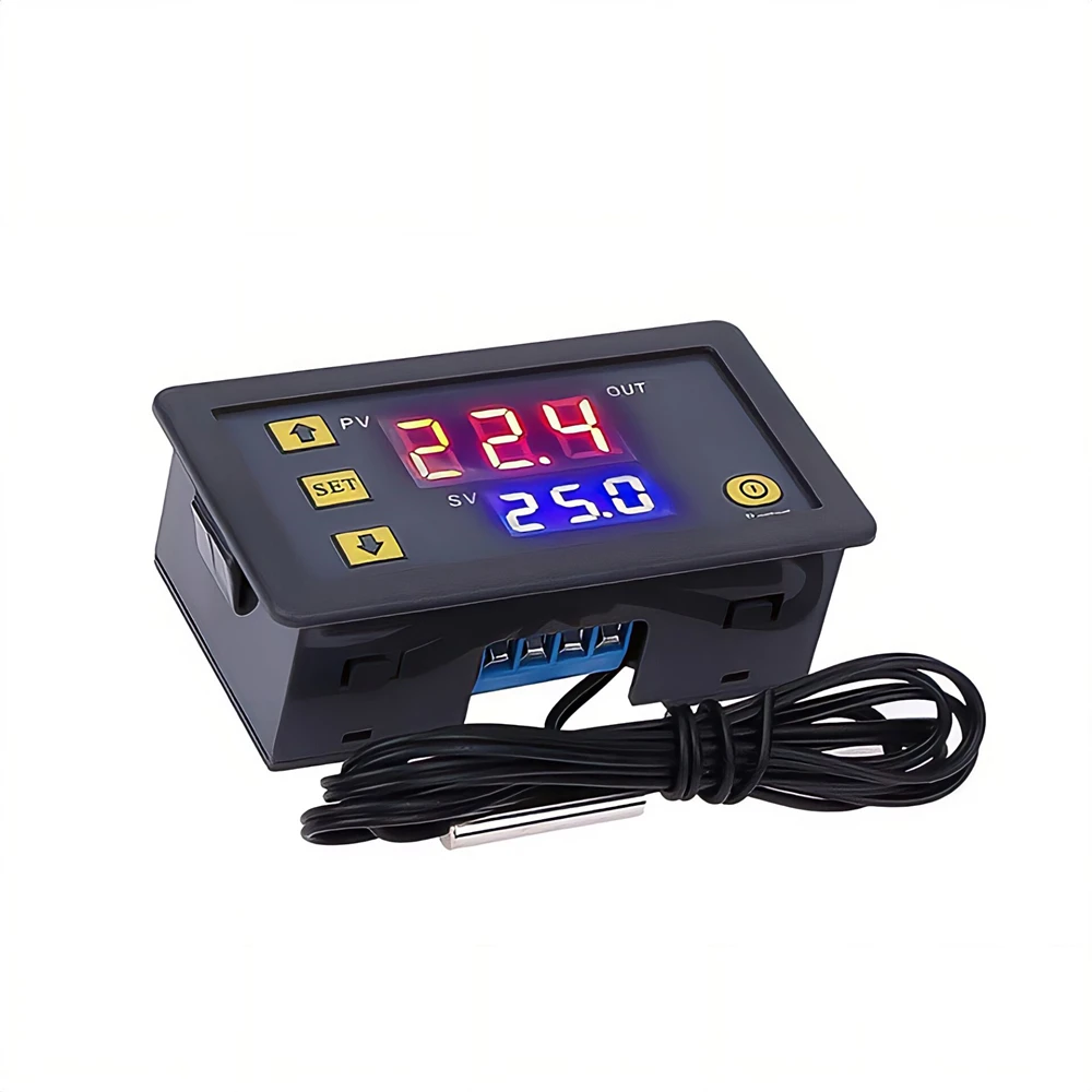 W3230 12V 24V AC110-220V Controllo Digitale della Temperatura con Sonda 20A con Funzione di Riscaldamento/Raffreddamento per Incubatrici di Uova