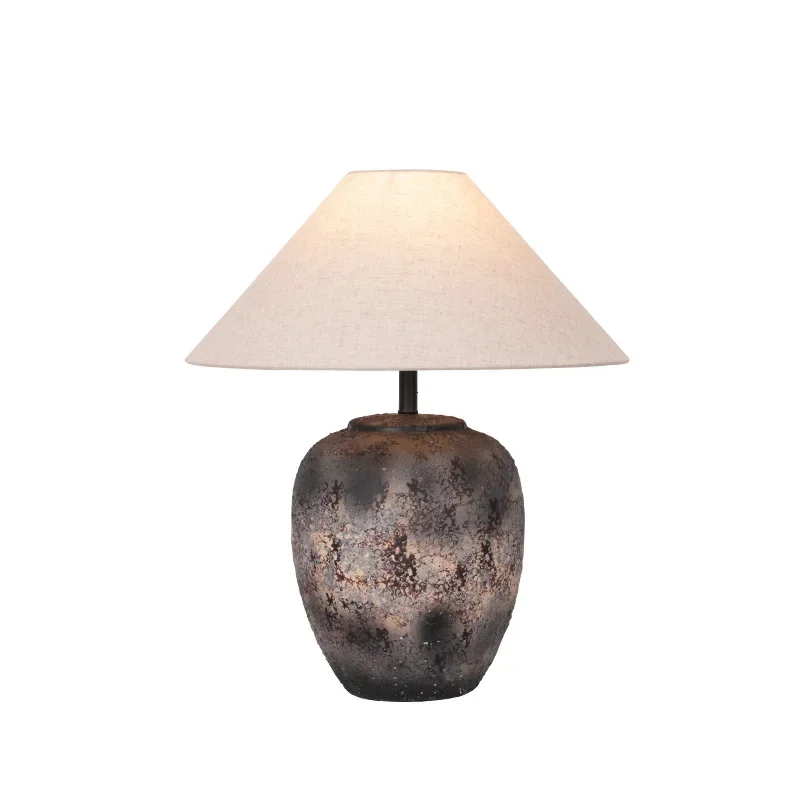 

Ceramics Table Light Designer Fabric Shade Retro Home Hotel Villa Lighting Decoration Bedroom Bedside LED Desk Lamp