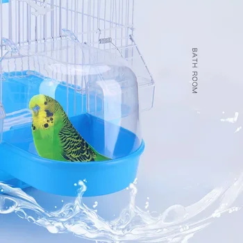 50% HOTPet Bird Parrot Transparent Bathing Tub Bathtub Shower Box Hanging Cage Decor