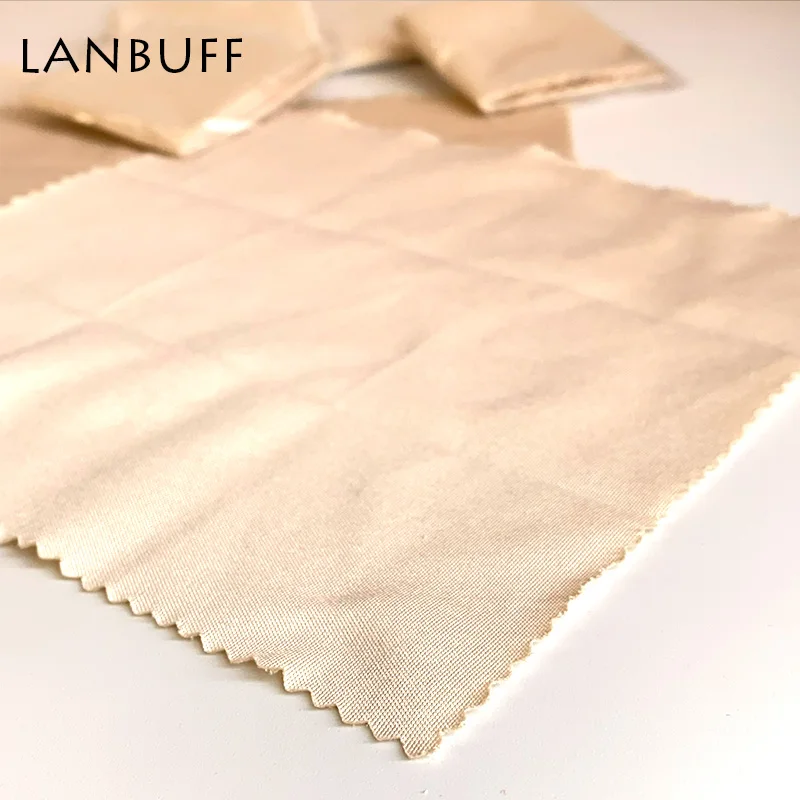 LANBO-100 개 150x150mm 개별 포장 카키색 마이크로파이버 안경 클리닝 천 렌즈 휴대폰 스크린 클리닝 물티슈, 란보
