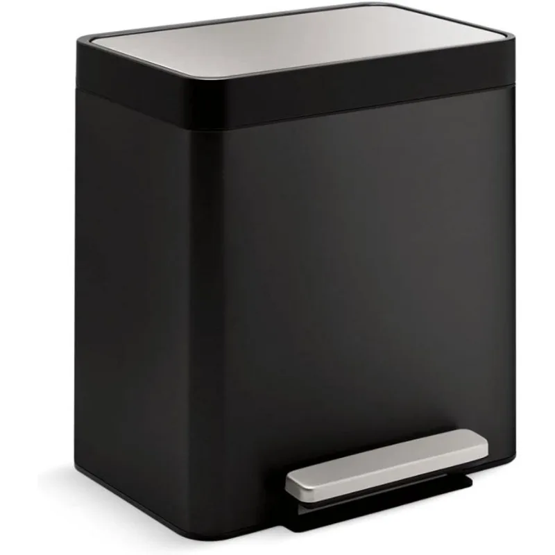 

K-20942-BST 8-Gallon Compact Black Stainless Step Trash Can, Black Stainless,Black Stainless Steel