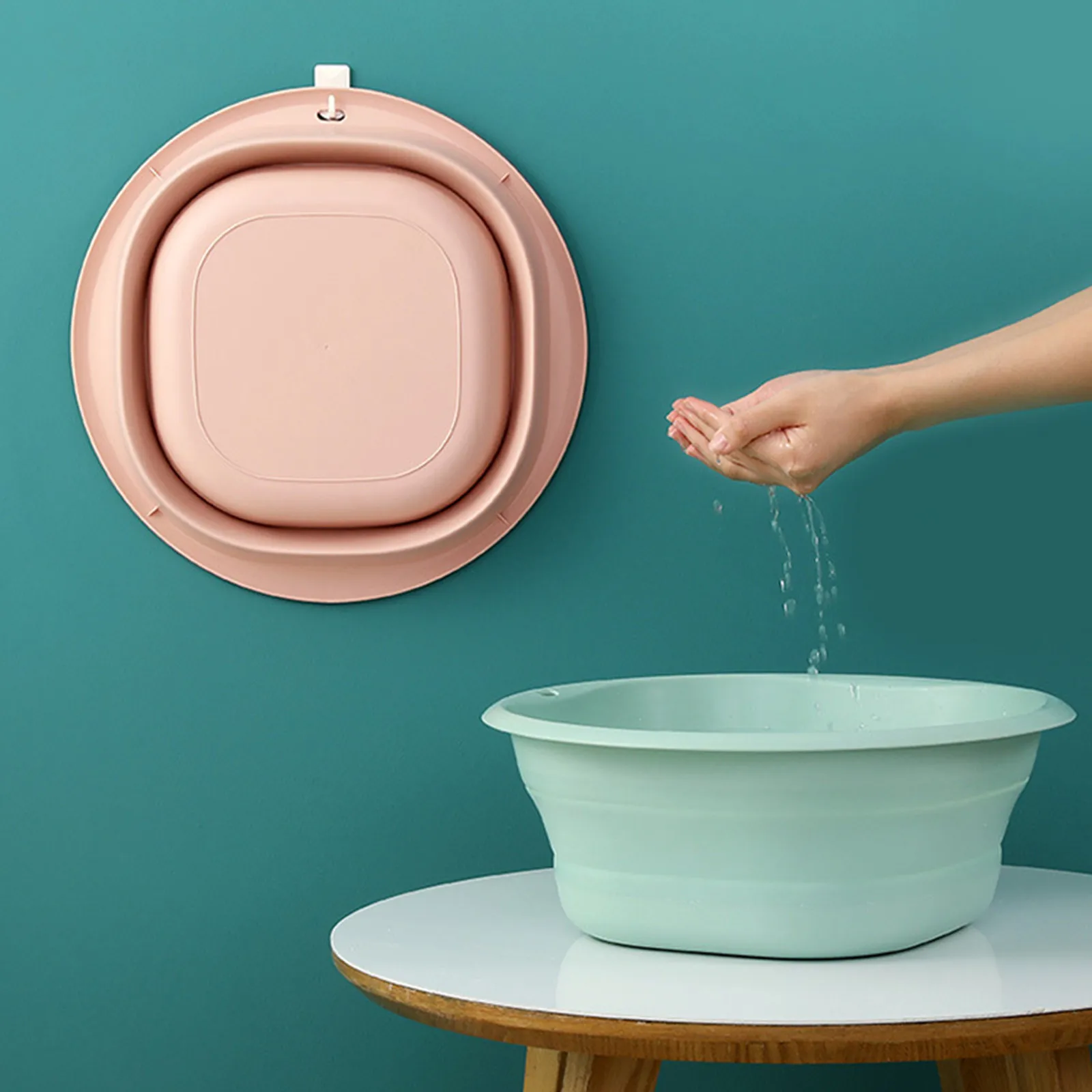 Portable Foldable Laundry Basin Plastic Travel Folding Wash Basin Safe Durable Foldable Wash Bathroom Household Supplies