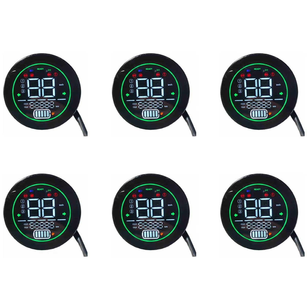 

6X Electric Bike Speedometer Scooter Dashboard Indicator 48V 60V 72V Lead-Acid Battery LED Instrument Display