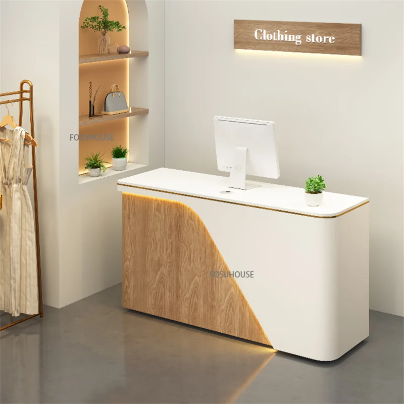 Modern Reception Desk Office Furniture Commercial Bar Table Bar Hotel Front Desks Beauty Salon Clothing Store Cashier Desk Table