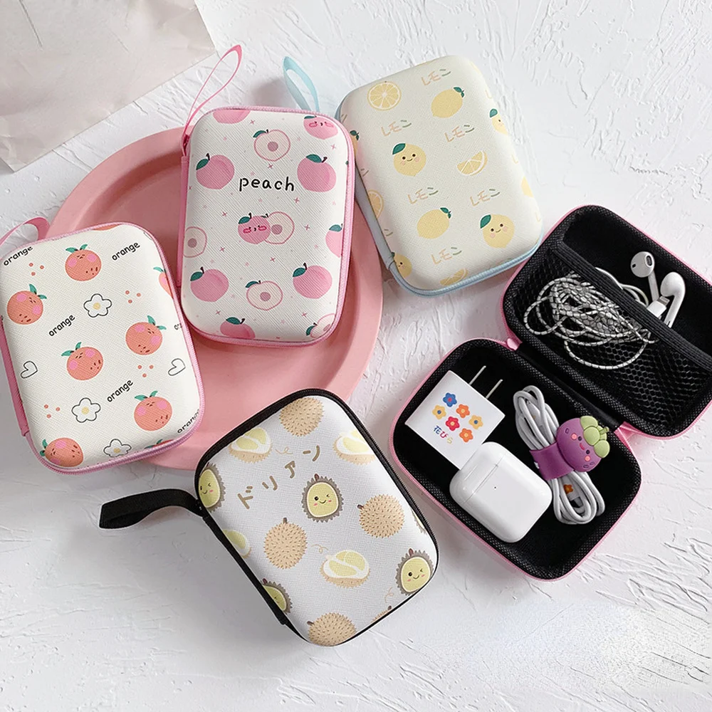 

Cartoon Mini Storage bags cute For airpods Headphone Storage Case for iPhone USB Cable Earphone Earbud Accessories Storage Bag