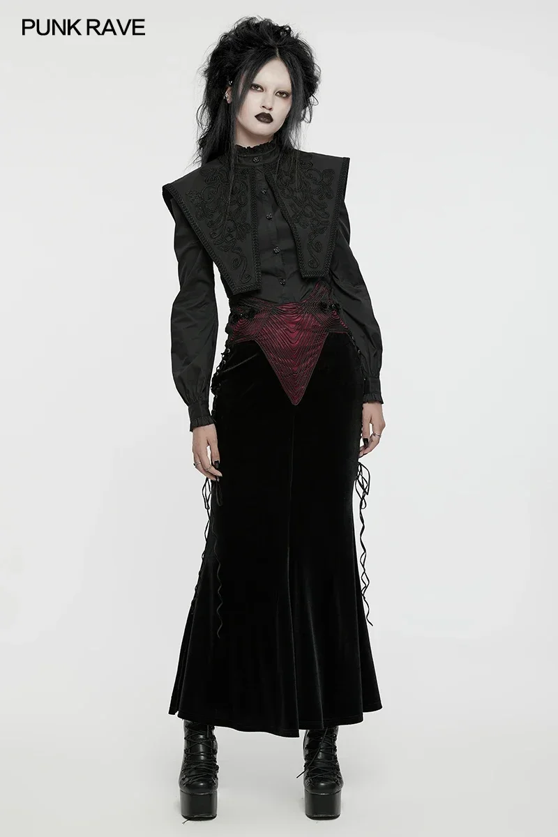 PUNK RAVE Women's Gothic Slim Fit U-shaped Inverted Fishtail