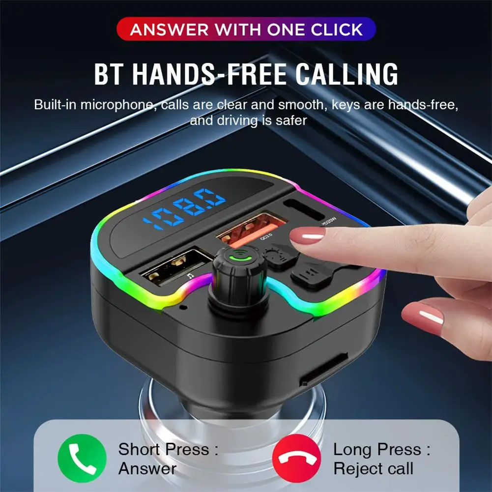 105456-596814.Jpg Bluetooth 5 FM Transmitter Handsfree Car Kit with PD 30W Type-C Dual USB 3.4A