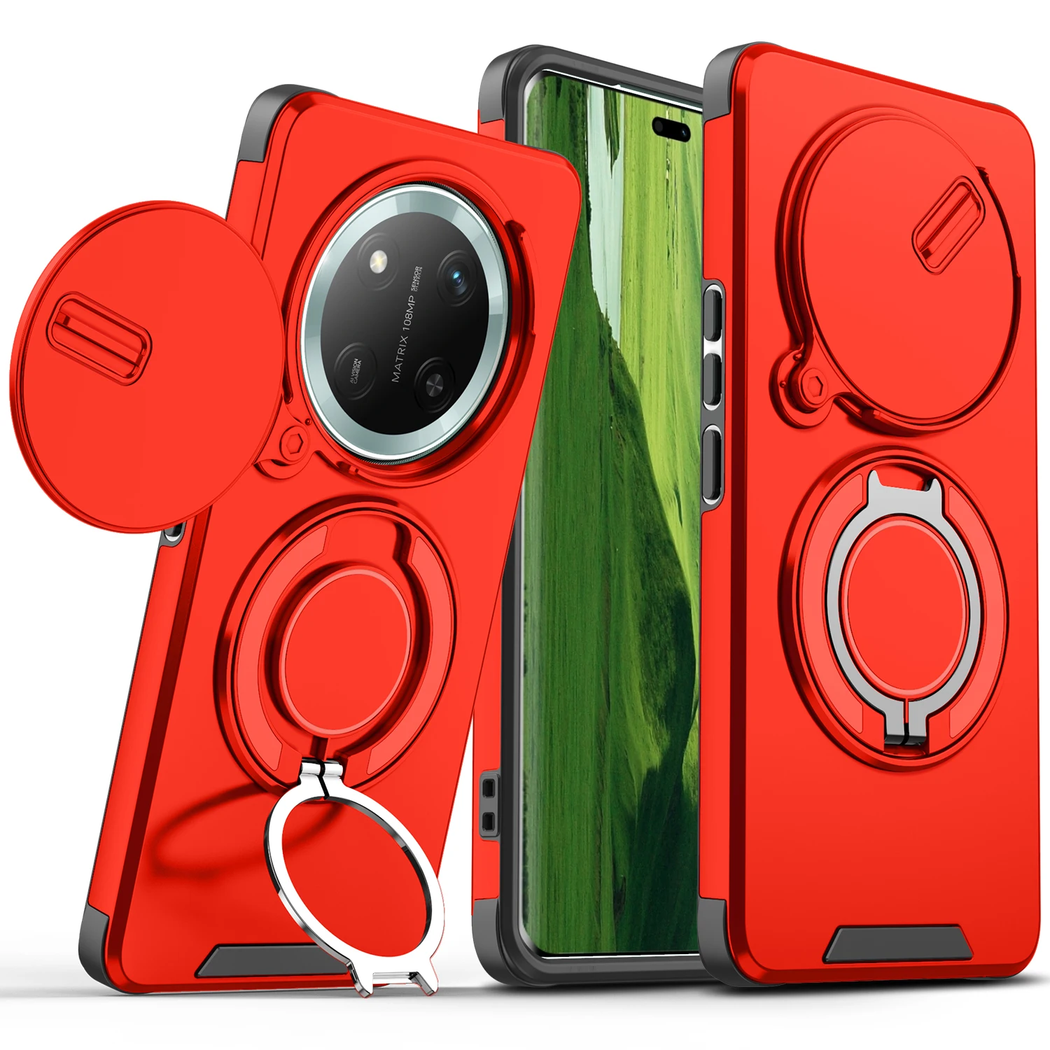 Enhanced Armor Case with Magnetic Bracket and Lens Protection - Shockproof Cover