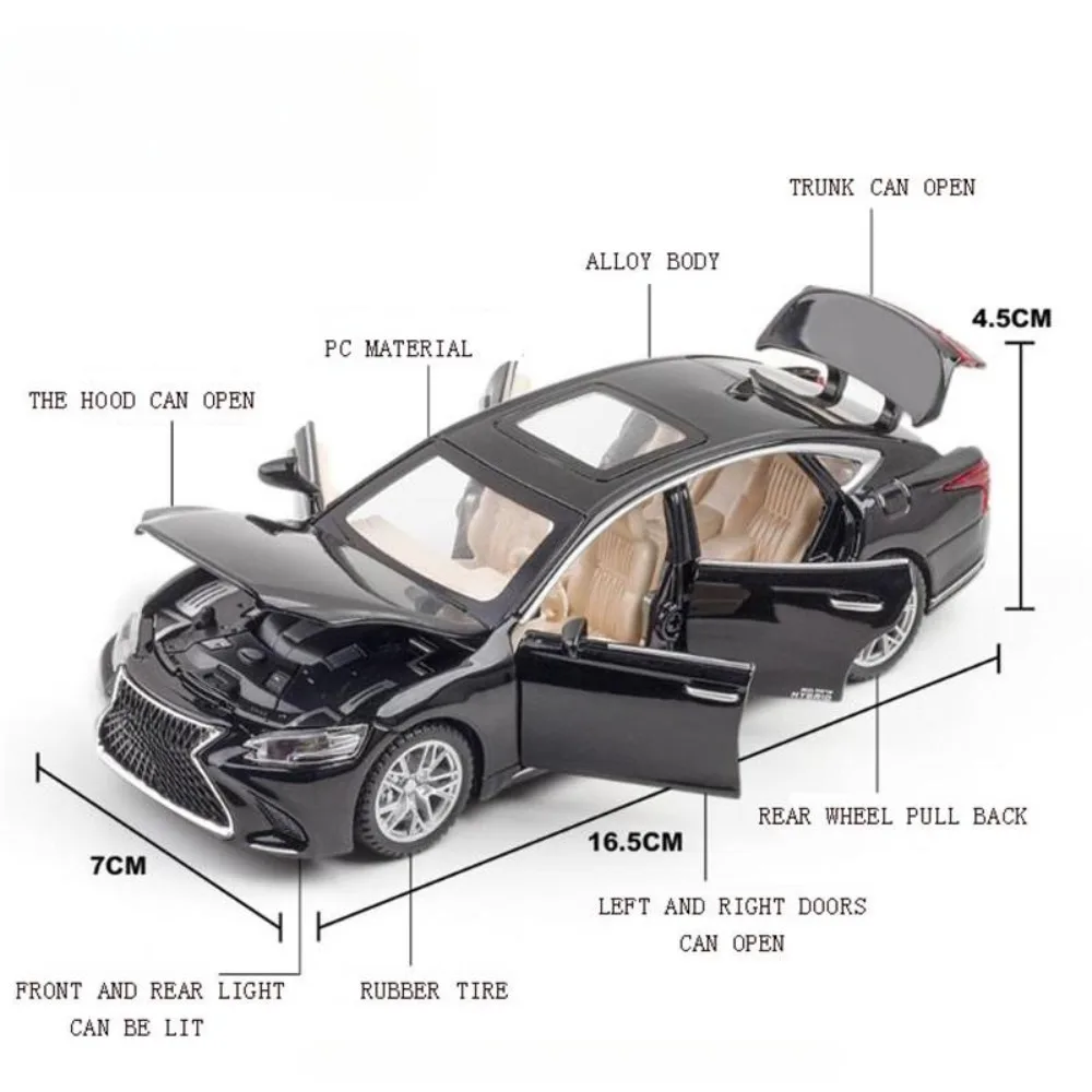 1/32 Lexus LS500H Alloy Car Toy Model Diecast Sound Light Pull