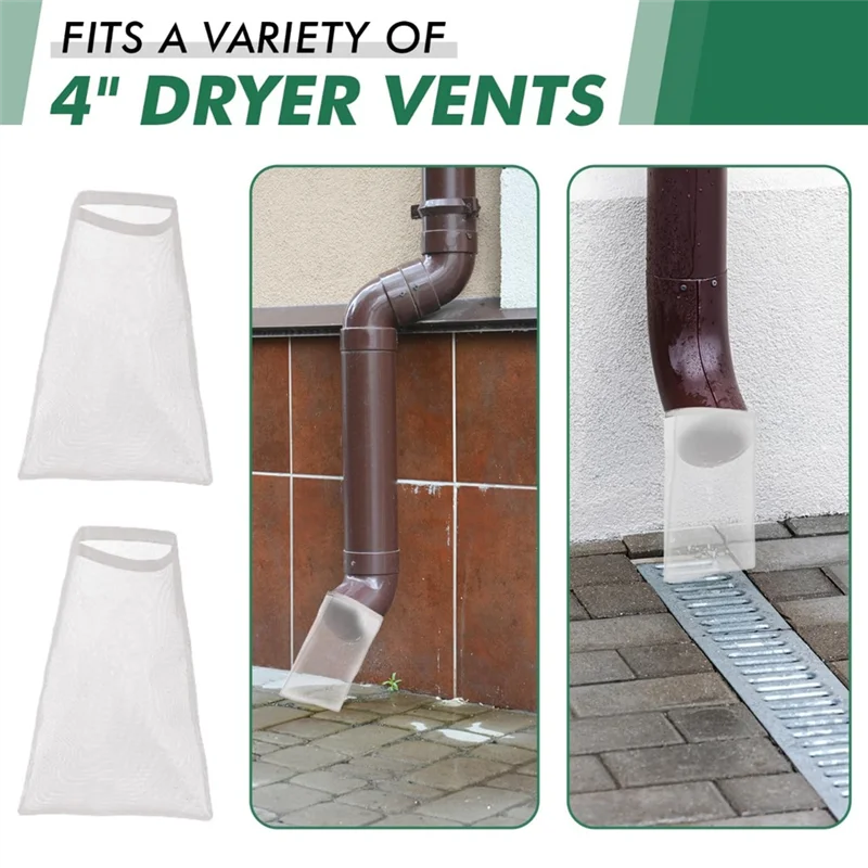 4Pack Dryer Vent Lint Bags Dryer Lint Catcher For Outdoor Vents Capturing And Dust White
