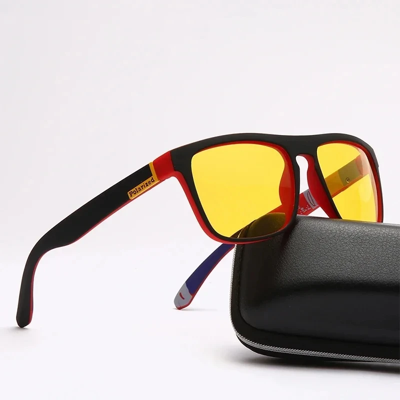 Night Vision Glasses Men Square Polarized Lenses UV400 Yellow Sunglasses Women Driving Goggles