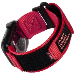 Breathable Sports Nylon Watch Strap - Vibrant and Durable Bracelet for 42 44 45 46 49mm (Red)