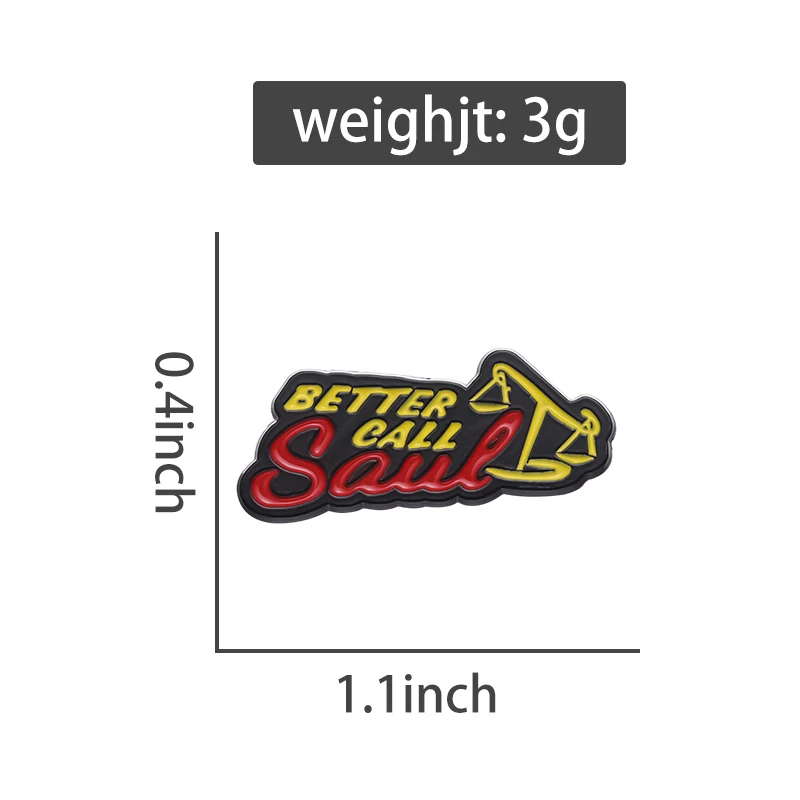 Better Call Saul Emaille-Anstecknadeln, individuelle lustige TV-Serie, geneigte Schuppen, Broschen, Rucksack-Revers, Metallabzeichen, Schmuck, Geschenk für Freunde – Detail 1
