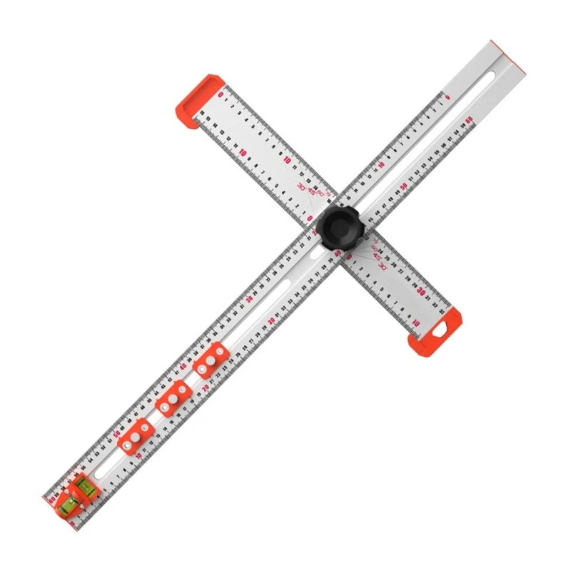 

DONG 2 in 1 Drilling Positioning Ruler Combination Angles Ruler TShaped Ruler CabinetHardwareJig Drawer Installation