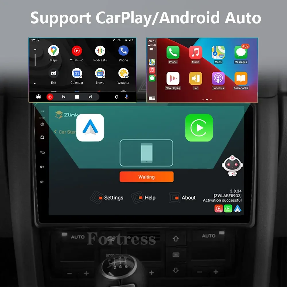 Android 16 Carplay Android Auto 2K pantalla Radio de coche reproductor Multimedia para Audi A4 2 3 B6 B7 S4 RS4 2000-2009 Auto radio Estéreo 2