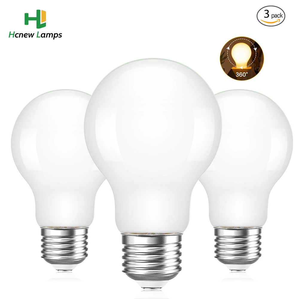 

3pcs Milky Glass Bulb Edison LED Light Bulbs E26 12W A19 100V 110V Globe Ball Bulb LED Lamp For Pendant Lamp Kitchen Home Decor