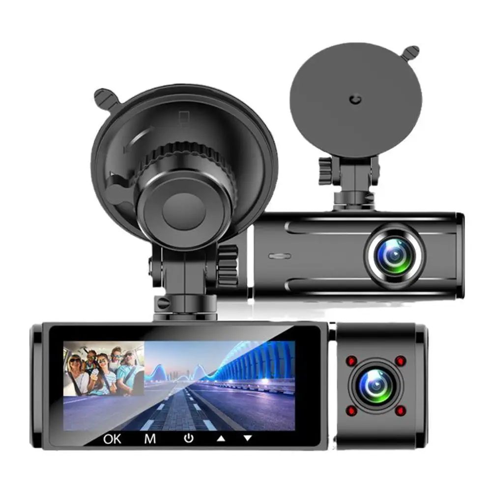 Dual Camera Car Dash Cam Dvr Registrator Full HD 1080P Video Recorder Front And Inside Cabin For Uber Taxi Drivers |
